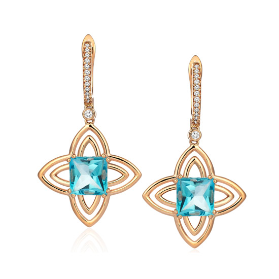 Mavi Topaz Küpe