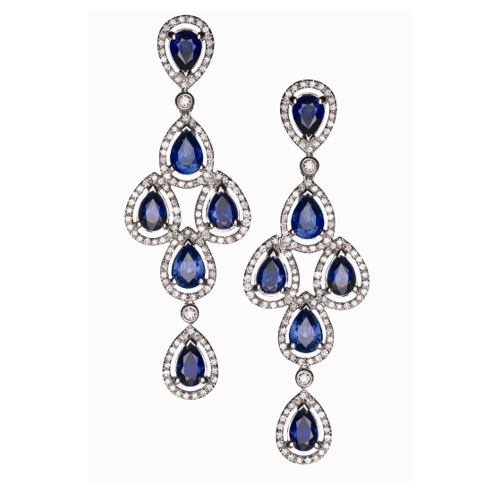 Damla Safir Küpe (Deep Blue)